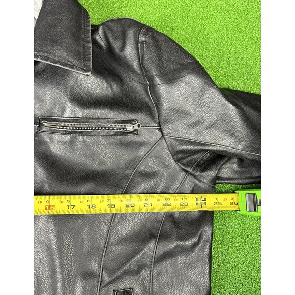Kenneth Cole Reaction Mens Aviator Jacket‎ Black Fleece Hood Collar Zipper Large - Picture 5 of 7